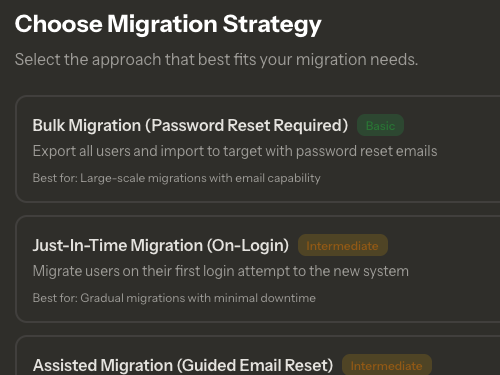 Support multiple migration strategies